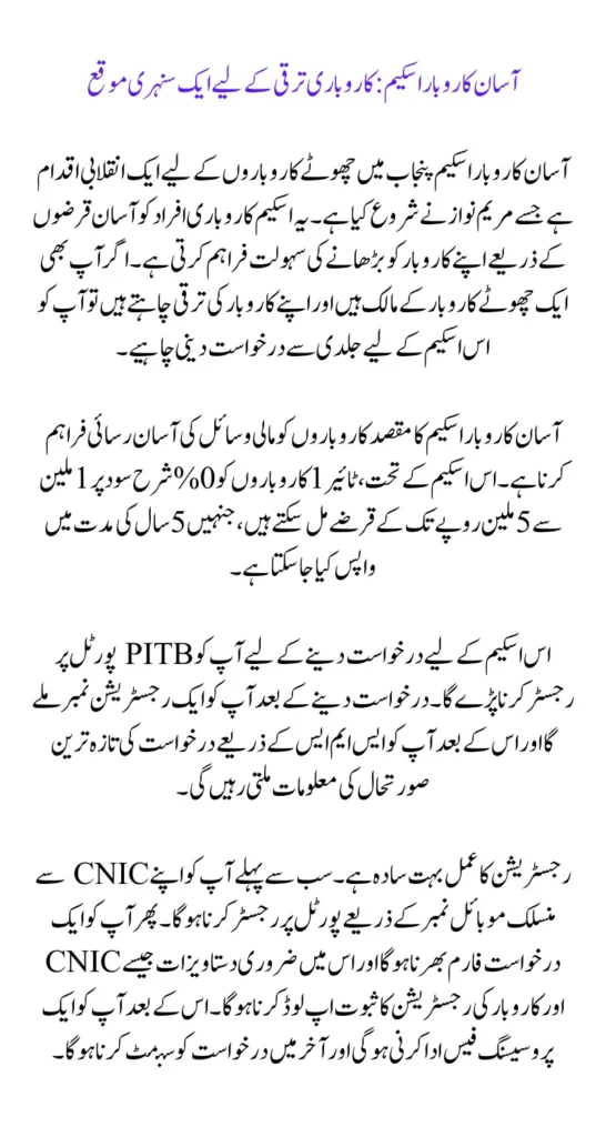 Registration Check Procedure: Asan Karobar Scheme Start By Maryam Nawaz