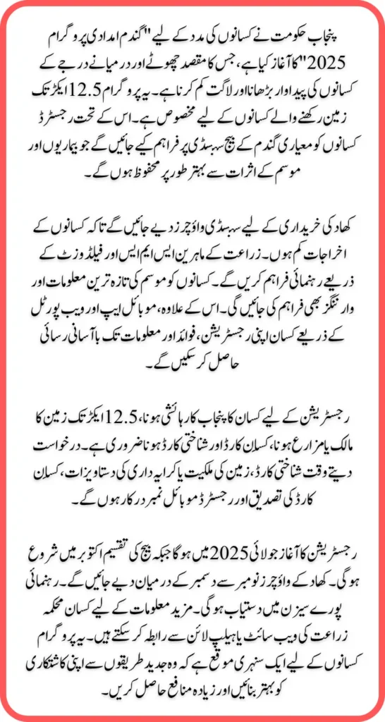 Punjab Wheat Aid Program 2025: Check Eligibility, Benefits & Apply Procedure