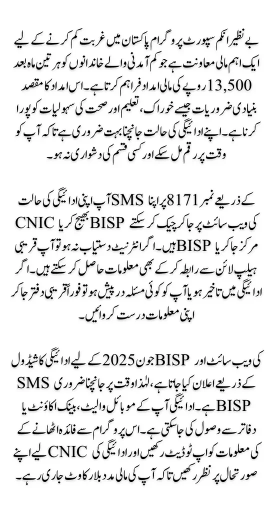 BISP 13500 Payment Status Check Method Online & Offline | Check June Payment Schedule 2025