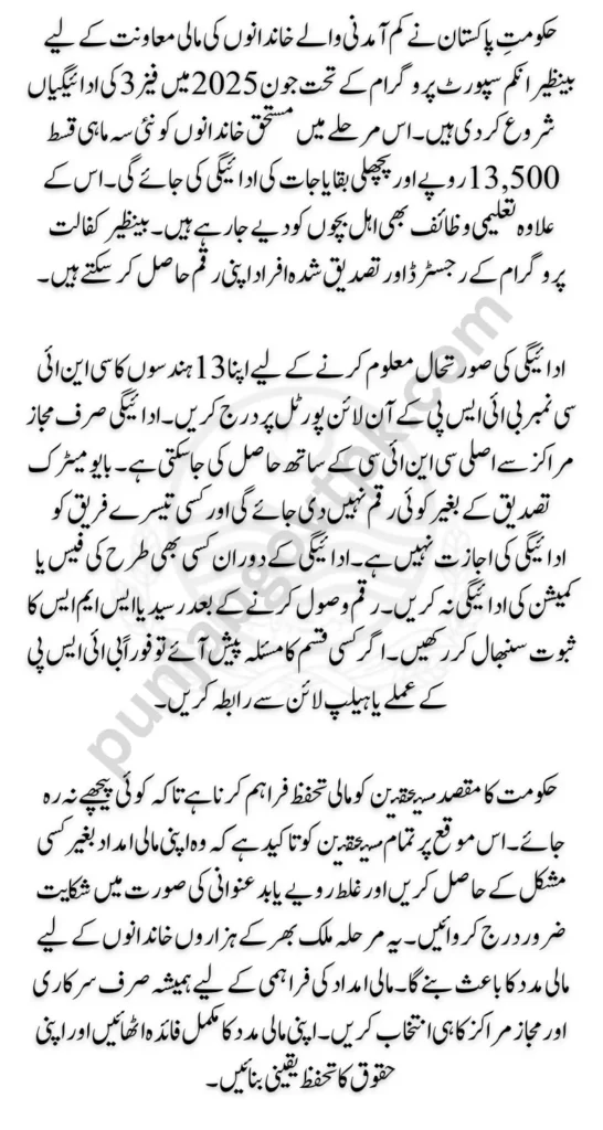 BISP 8171 Phase 3 Payment June 2025 Check Complete Details Through CNIC