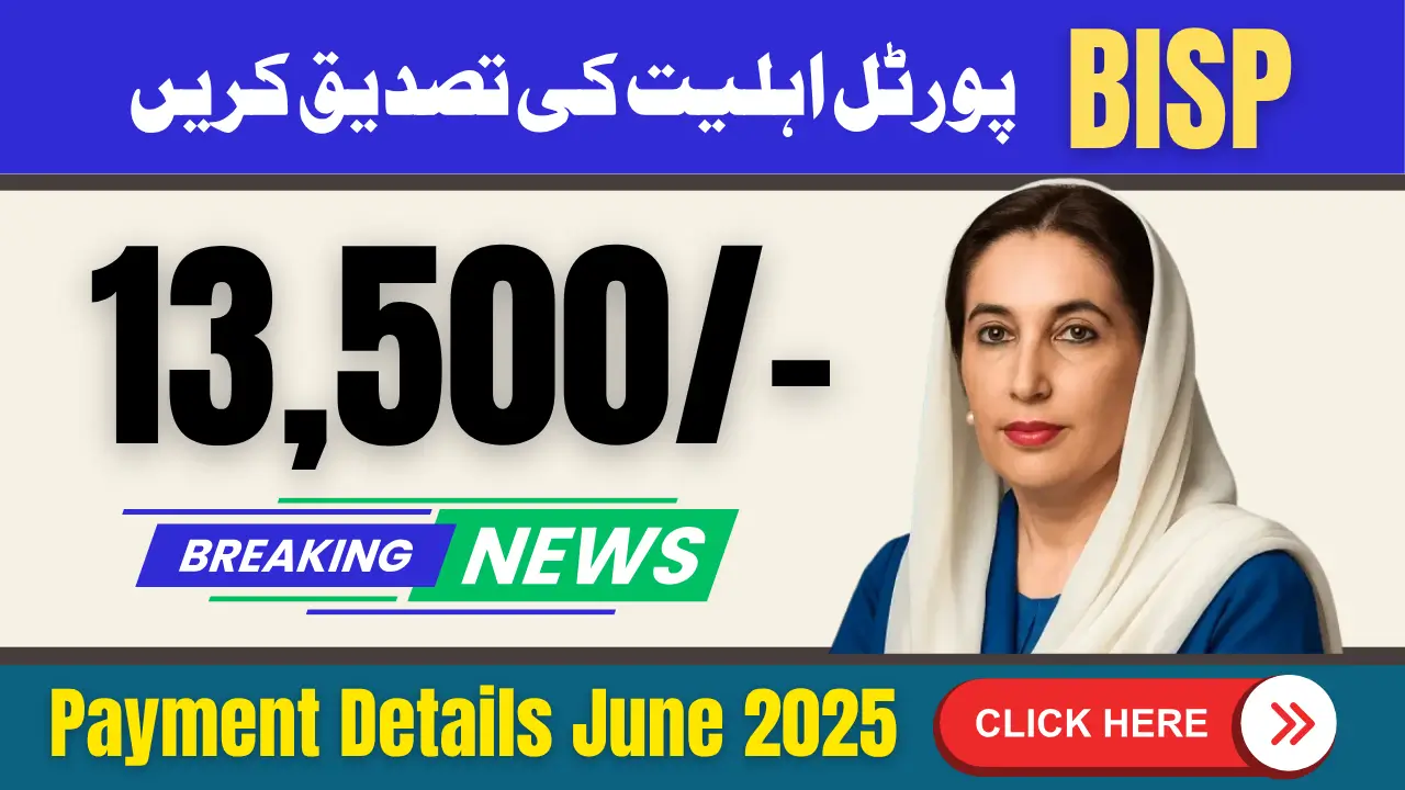 BISP 8171 Portal Confirm Eligibility Online Check Rs. 13,500 Payment Details June 2025
