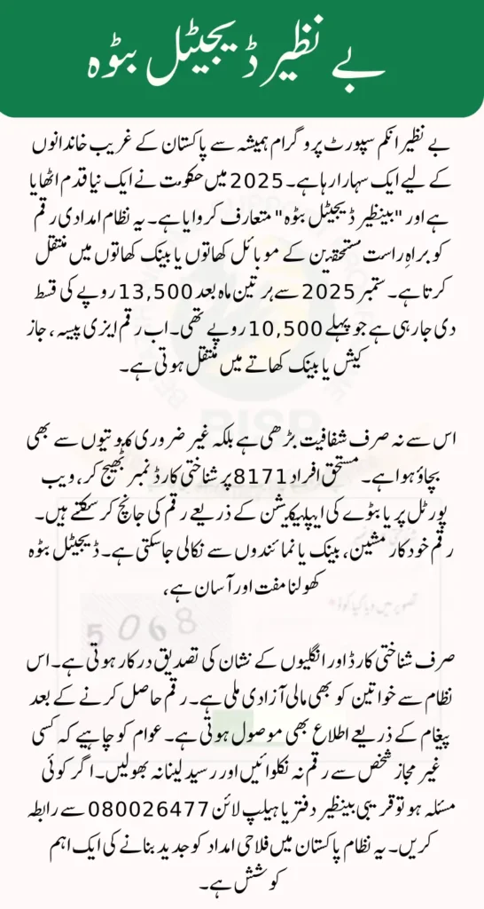 BISP 8171 Digital Wallet 2025 New Oct Payment 13,500 Details Check